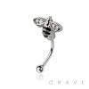 MULTI CZ BEE 316L SURGICAL STEEL CURVED BARBELL/EYEBROW